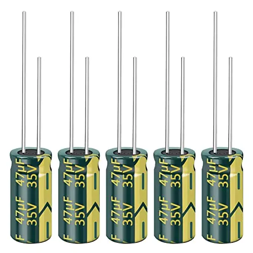 

20pcs 35V 47UF Capacitor 5x11MM(0.2x0.43in) High Frequency Aluminum Electrolytic Capacitors for TV, LCD Monitor, Game