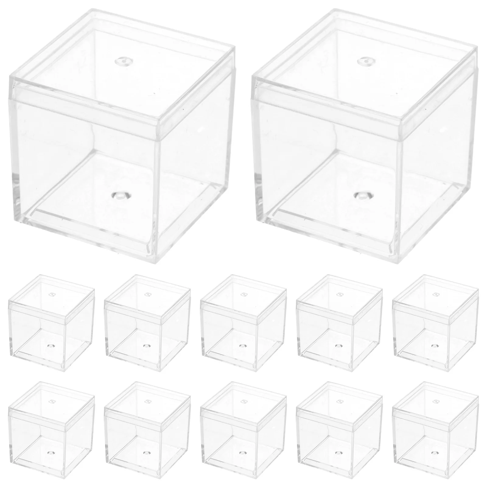 

12Pcs Mineral Specimen Box Transparent Display Container Fine Workmanship Specimen Protection Case Space Saving Display Box