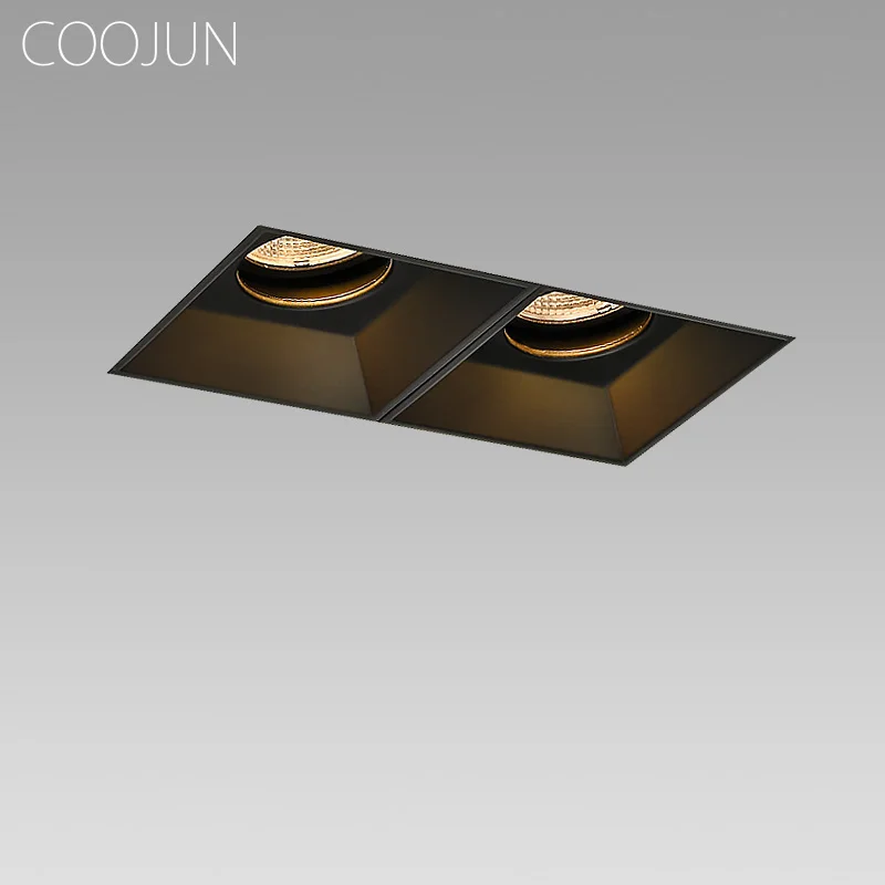 

COOJUN Frameless Led Downlight Spotlight Easy to Installed Square Recessed Lights Home-style for Living Room Gallery Lighting