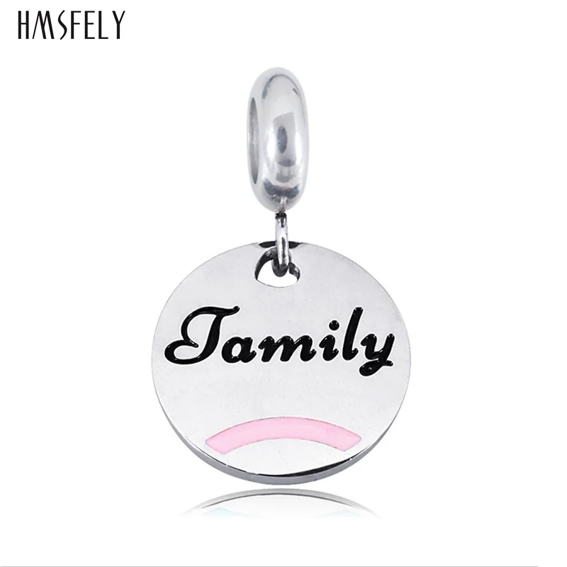 HMSFELY Stainless Steel Round Family Pendant For DIY Bracelet Necklace Jewelry Making Accessories Bracelets Parts