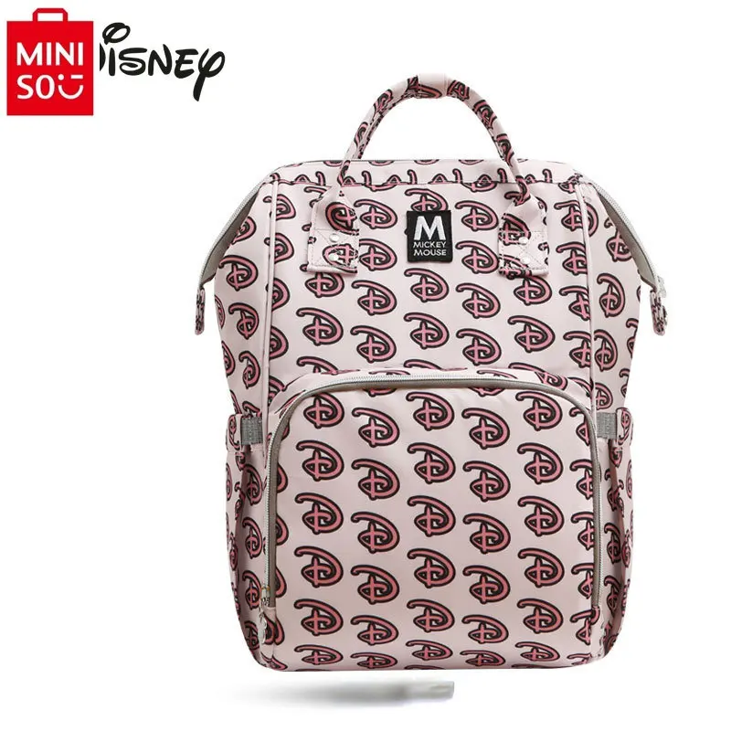 MINISO   Disney Outgoing Backpack Fashionable High Quality Large Capacity Mom Multi functional Parent Child Backpack