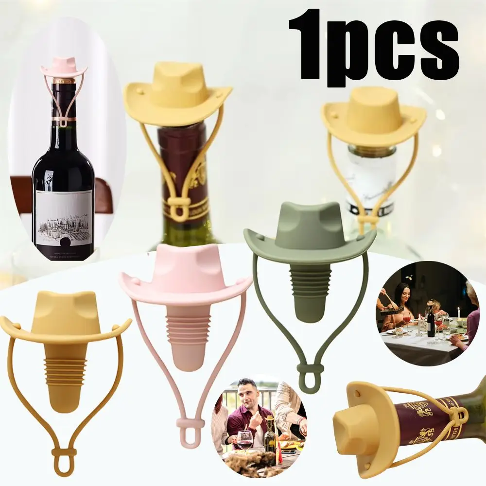 

Cute Cowboy Hat Shape Wine Bottle Stopper Reusable Leak Proof Cowboy Hat Wine Stopper Western Cowboy Hat Stopper Bar