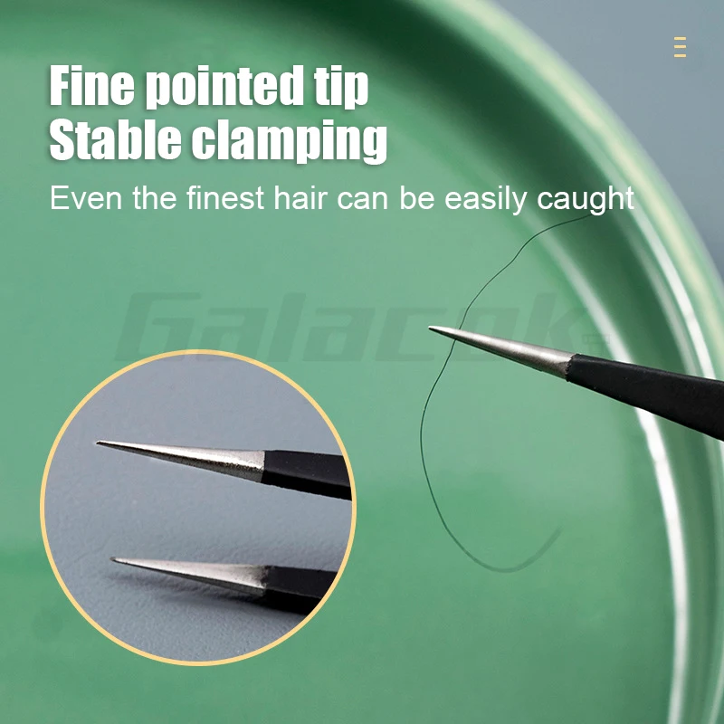 Antistatic Stainless Steel Tweezers 6 PCS Precision Maintenance Industrial Repair Curved Tool Home Work Model Making Hand Tools