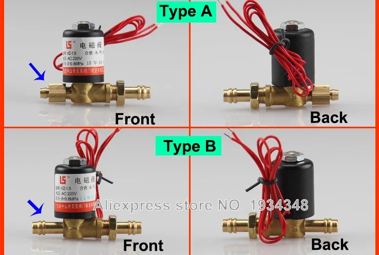 Argon Arc Welding Machine Solenoid Valve VZ-1.5 VZ-2.2 DC 24V AC36V 220V 2 Way Welding Air Gas Valve