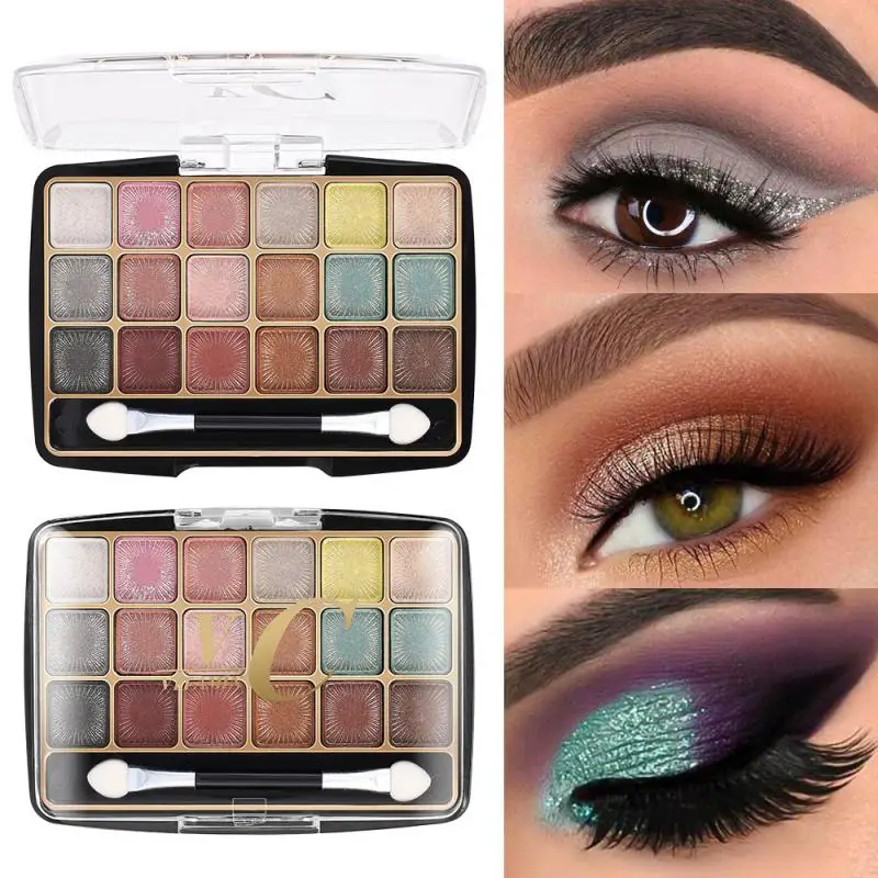 High Quality 18 Color Eye Shadow Palette Matte Glitter Eye Shadow Plate Waterproof Shimmer Pigment Eyeshadow Beauty Make Up Set