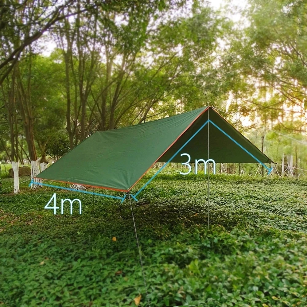 Waterproof Fabric Camping Tent, Canopy, Sunshade, Waterproof, Sun Resistant, UV Resistant, Lightweight Travel Canopy, Khaki