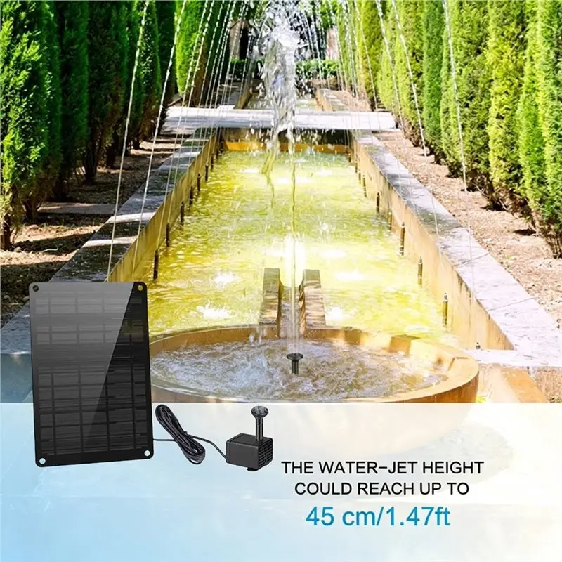 WORTHOWN-Solar Panel Powered 9W Water Feature Pump For Garden Pool Pond Fountain- Solar Fountain Pump Kit Included