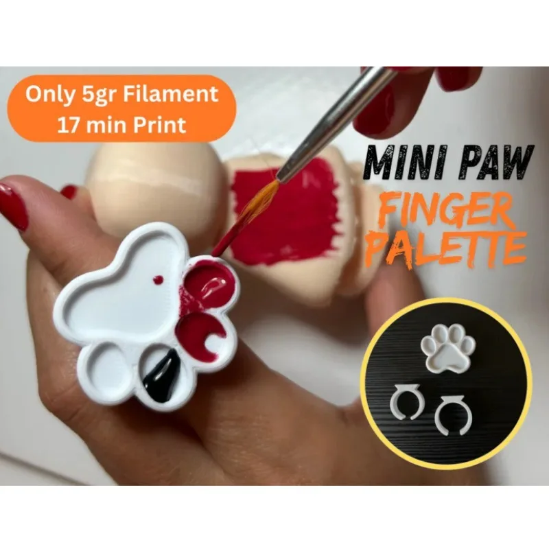 3Pcs/Lot Mini  Palette Wearable Nail Art Polish Holder Paint Palette Finger Rings Nail Art Tools D Printing Palette