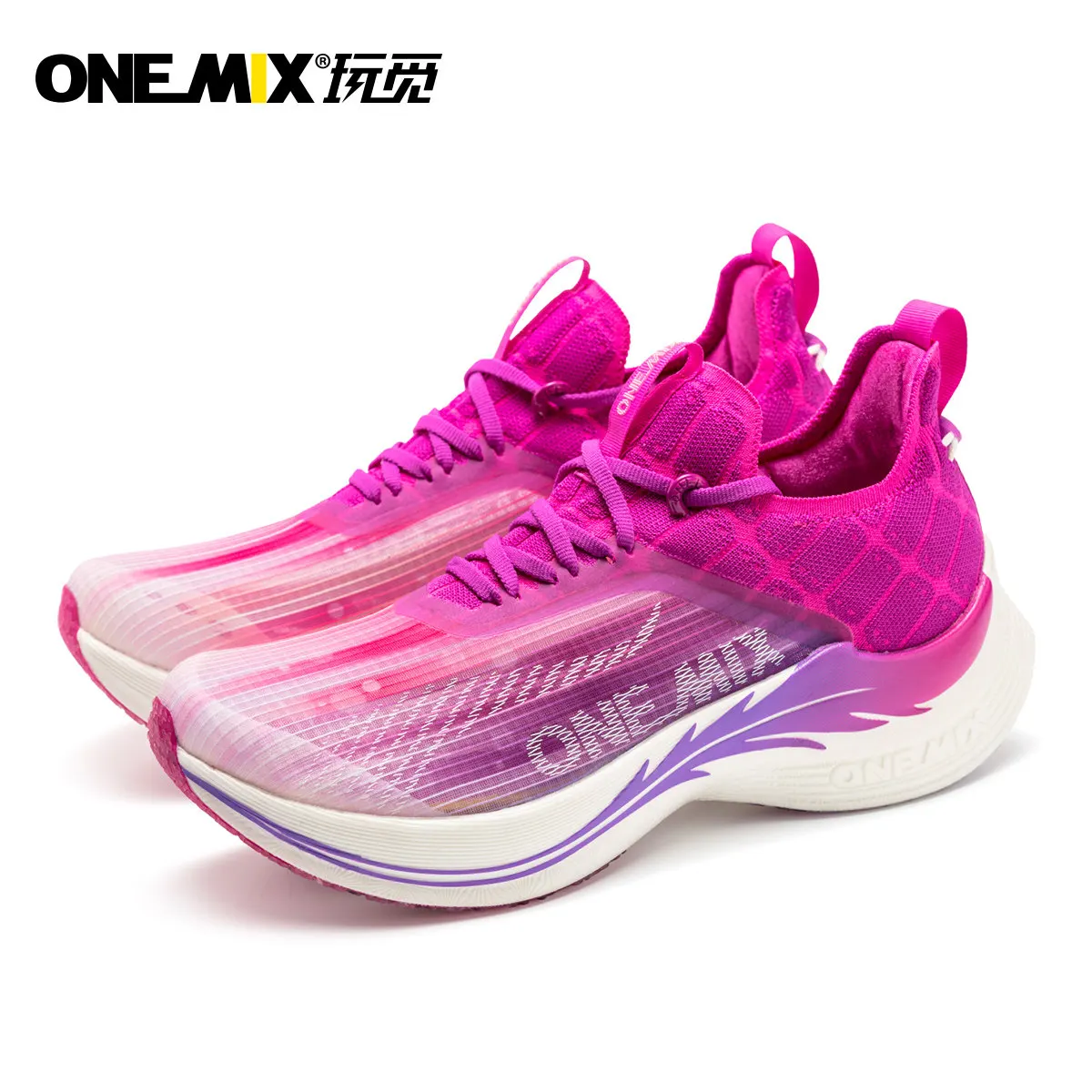 ONEMIX Carbon Fiber Plate Running Shoes Traction Shock Absorption Sneakers Professional Marathon PB Racing Sports Trainers Shoes