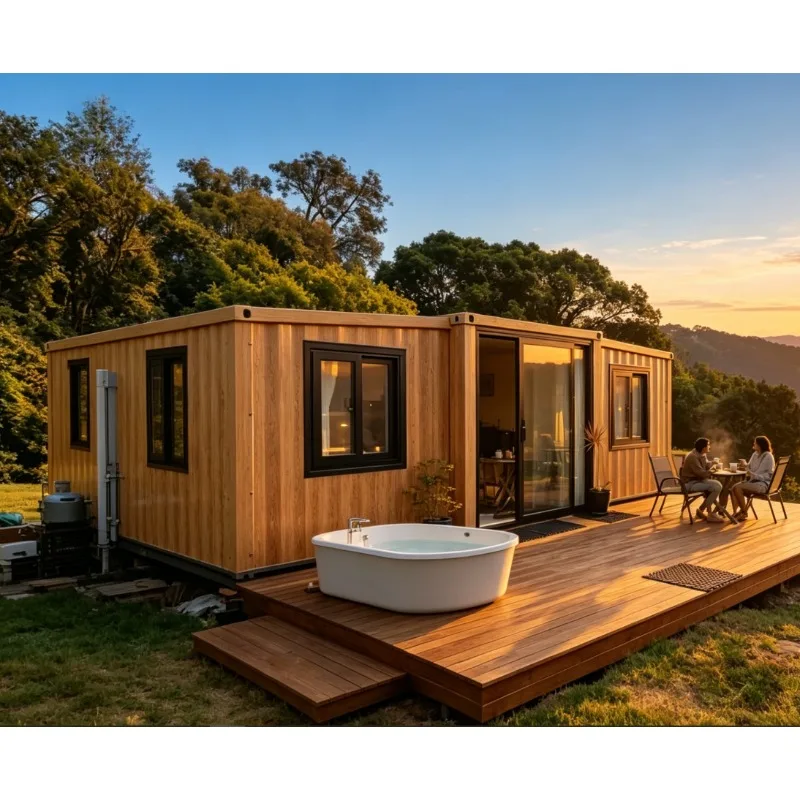 All-in-One Expandable Prefab Home | Mobile Container House with Kitchen Bathroom Balcony for Resort Villa Farm Stay