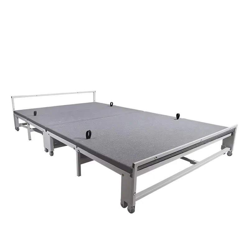 Modern Portable Folding Bed with Metal Frame and Mattress Concealed Folding Bed, Lunch Break Office Bedroom Furniture