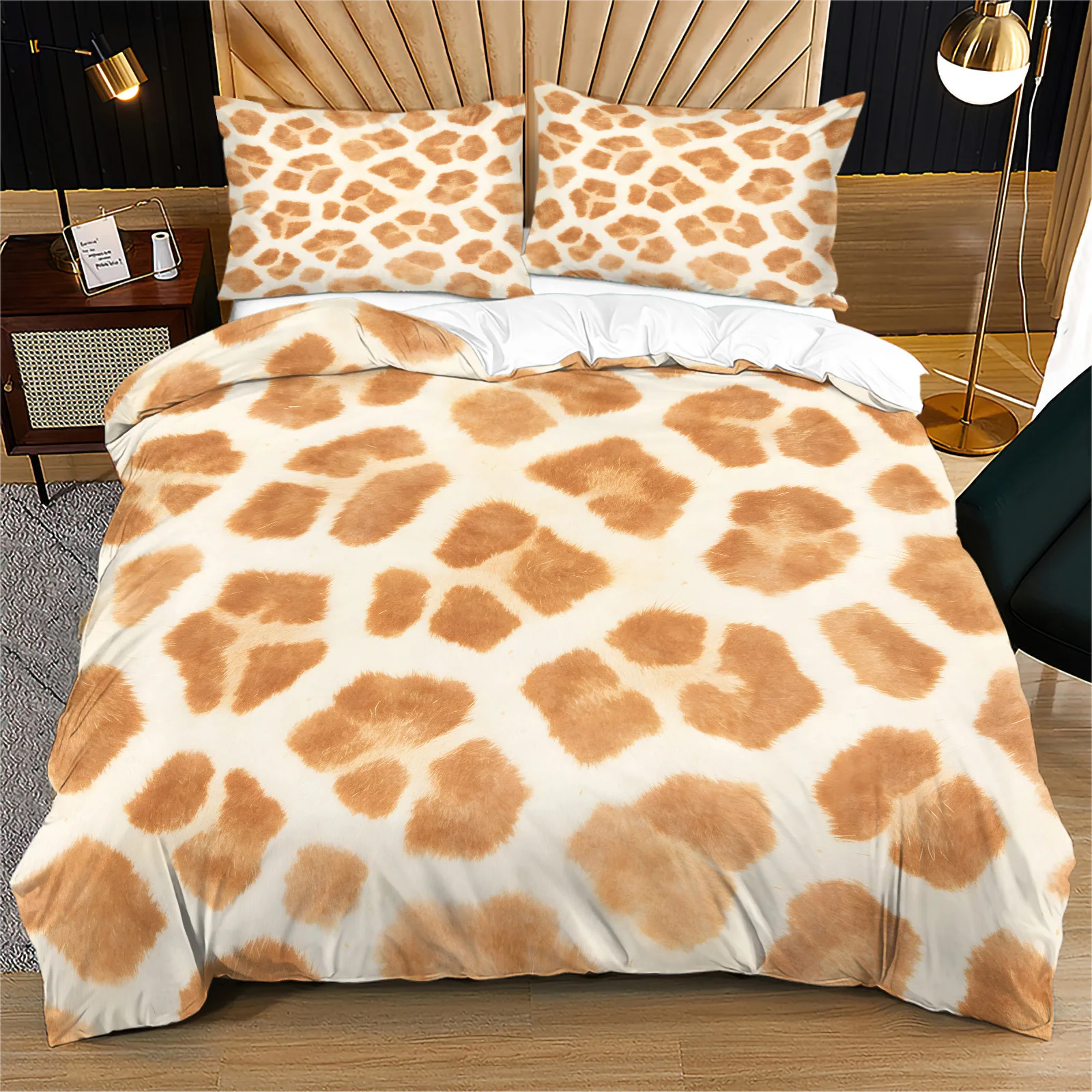 Cowhide Pattern Duvet Cover Set Farmhouse Western Animal Print Bedding Soft Microfiber Cow Skin Print Quilt Cover Pillowcase