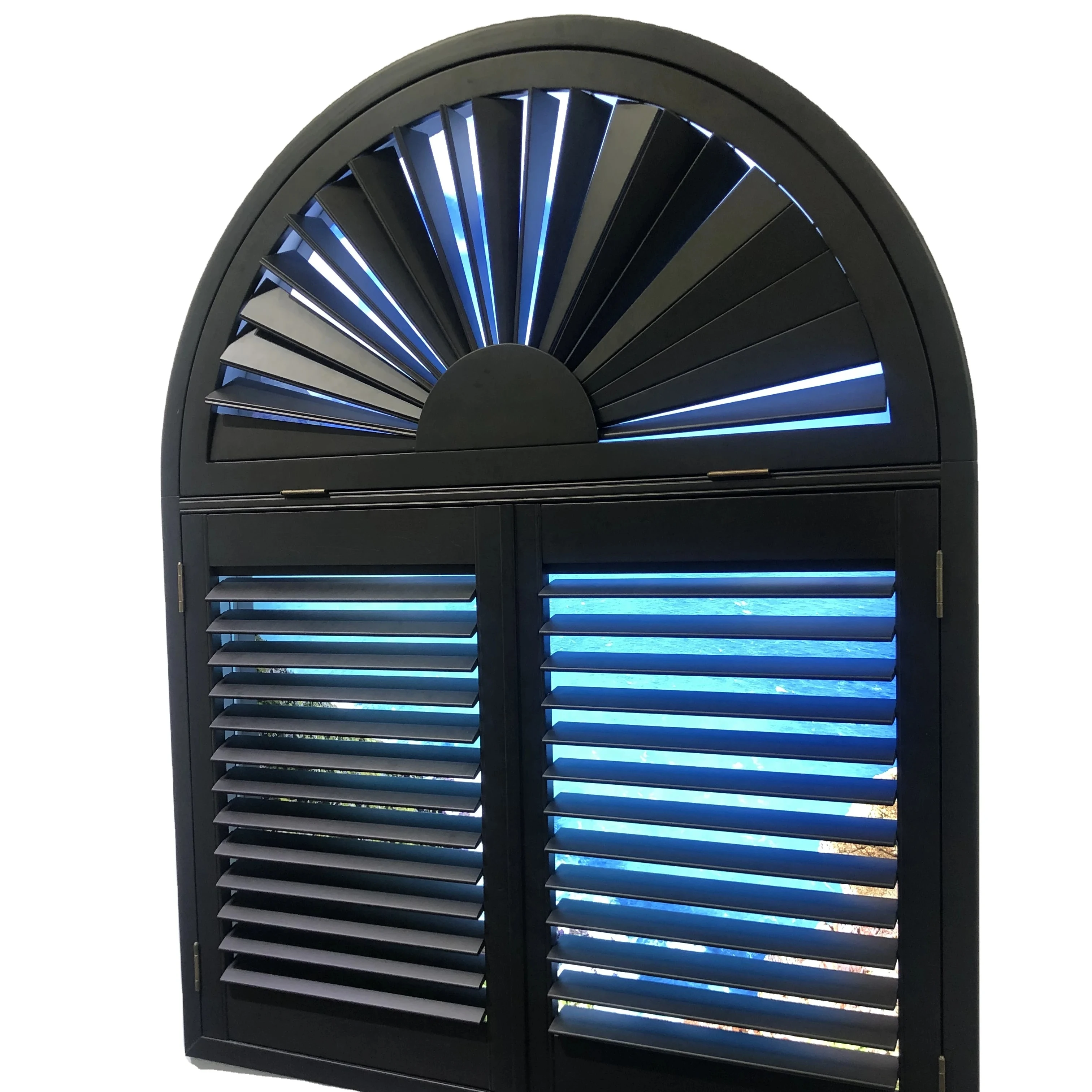 Custom Modern Design Plantation Shutters Pvc Horizontal Opening Privacy Protection Eco-Friendly Pvc Window Shutters