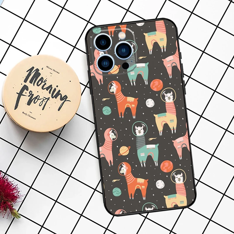 Llama Alpaca Pattern Case For iPhone 11 12 13 14 16 15 Pro Max 7 8 Plus 12 13 Mini XS MAX X XR Cover Coque