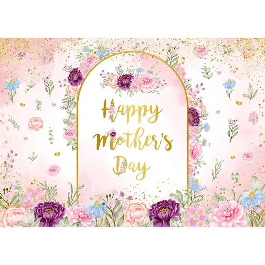 Mehofond Mother Day Backdrop Pink Flowers Love Mom Women Birthday Party Decor Photography Background Photo Studio Photocall