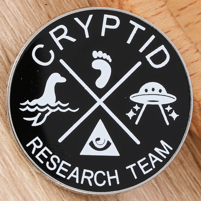 Cryptid Research Team Badge Bigfoot Alien Ness Monsters-Enamel Pin Creative Backpack Decoration