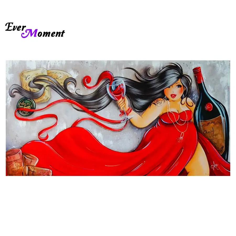 

Новый 5d Diy Алмазная вышивка dp женщина вино портрет алмазная живопись вышивка крестиком квадратная ручная работа ASF571