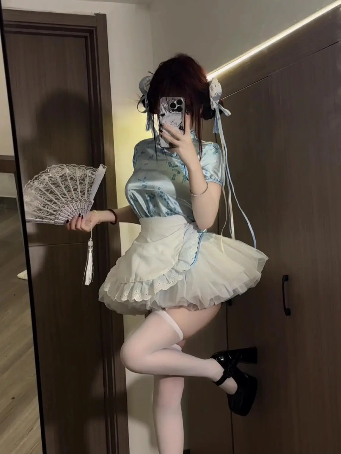 

Хэллоуин Китайский Sle Dr Maid orm ort Sve ort Daily Wear for Best Frie Matching Set