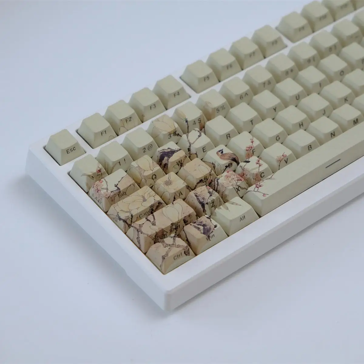 

130 Keys Yellow Finch Theme Dye Sublimation PBT Keycap Side-lit RGB Backlit Keycaps Cherry Profile for MX Switch Gaming Keyboard