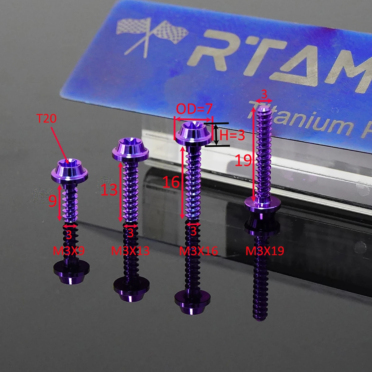 RTAMO M3X9/13/16/19 Titanium Alloy Self-Tapping Screws Air Filter Cover Bolts for Vespa Sprint 150 Primavera 150 S 150