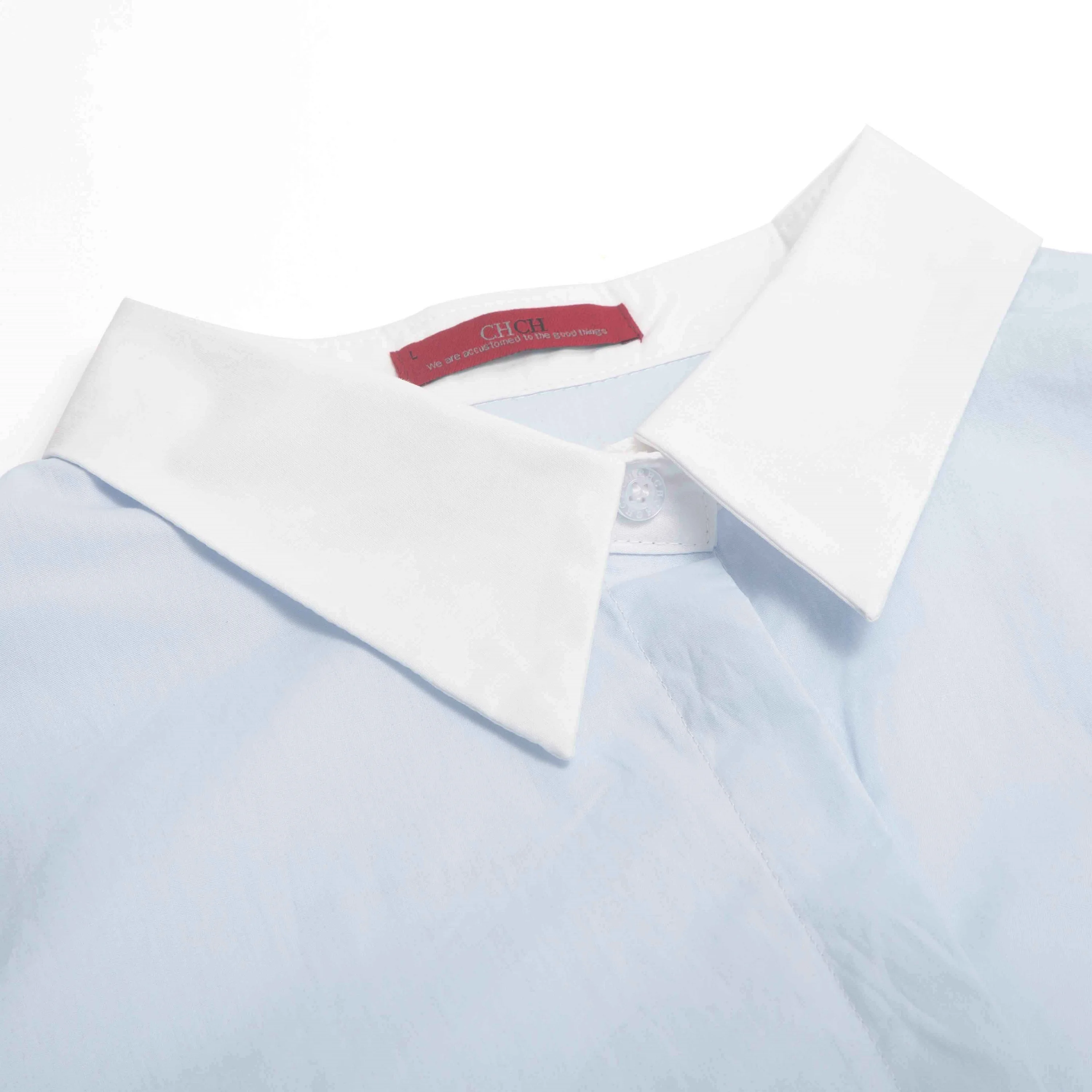 قميص نسائي من CHCH بلوزات نسائية أنيقة للربيع والصيف بياقة فضفاضة مخططة للمكتب