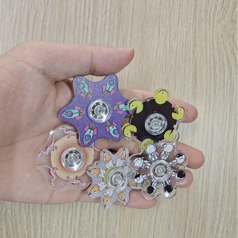 8 szt. Spinnerów do rąk, mała figurka, gyro na opuszki palców, iluzja wizualna, zabawka antystresowa, kreatywna dynamiczna rotacja dla dzieci