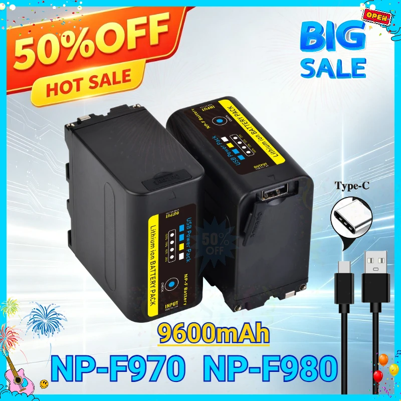 SWZY 9600mAh NP-F970 NPF970 NP-F980 NPF960 Battery Power Bank for Sony DCR-VX2100 DSR-PD170 DSR-PD150 FDR-AX1 HDR-AX2000 HVR-HD1