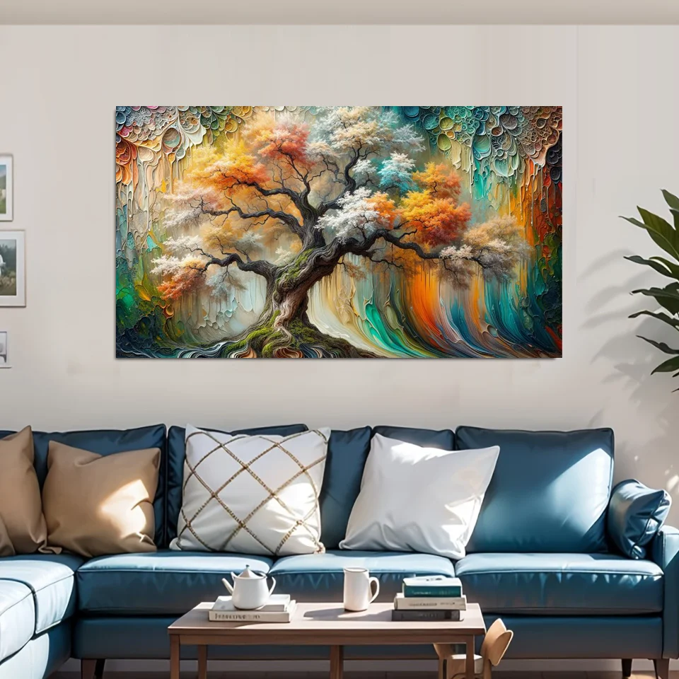 ancient oak tree textured landscape 5d diy Diamond Painting abstract tree New Large Size Mosaic Embroidery Cross Stitch Kits