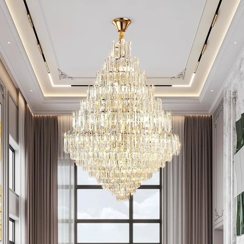 

Duplex living room, Zhongshan lighting villa, hotel engineering, hall lamp, luxury chandelier