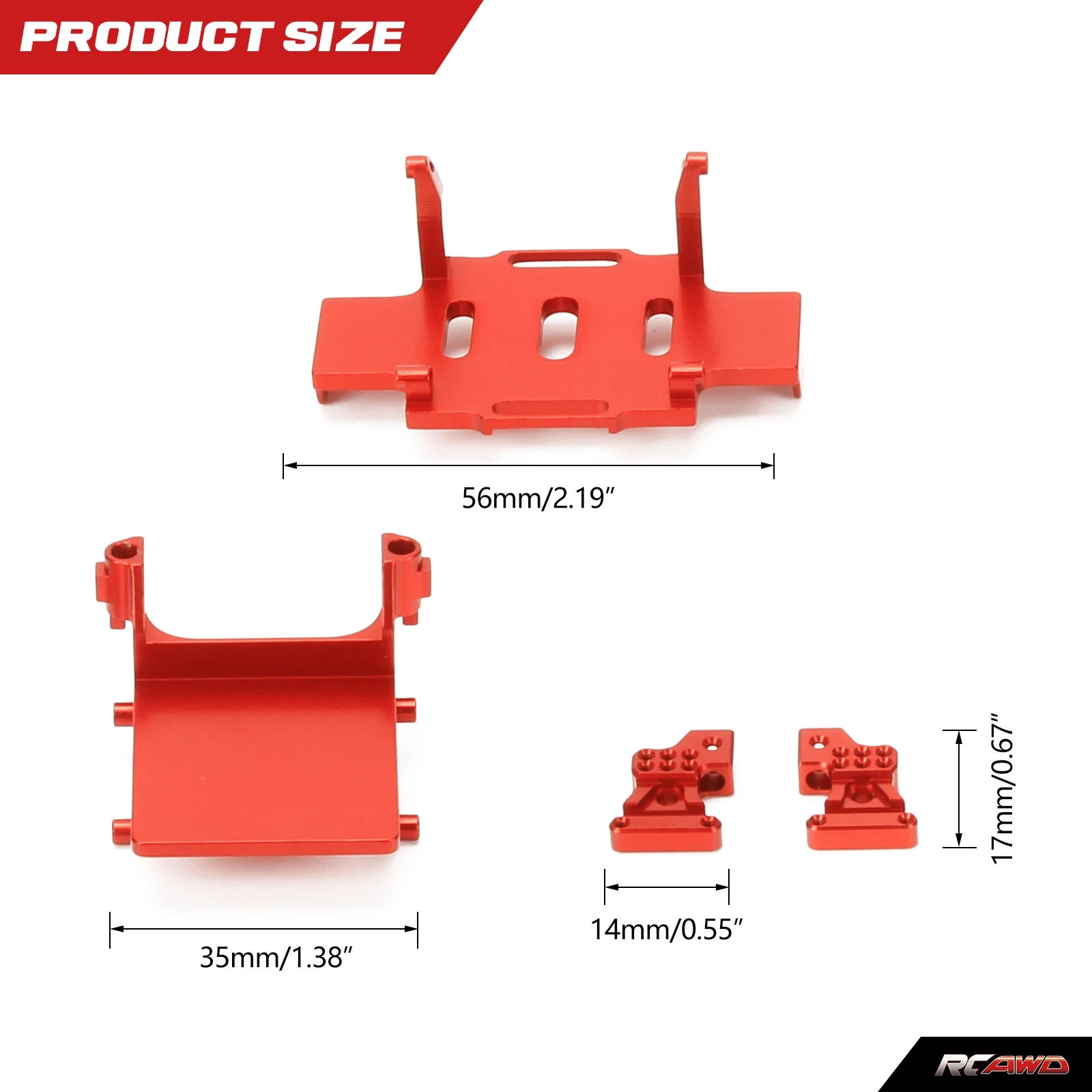 Alloy battery tray ESC tray rear shock tower for Axial 1-24  SCX24  Ford Bronco crawlers upgrade part