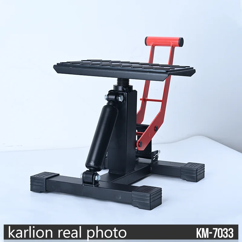 Motorcycle Dirt Bike Lift Stand Heavy Duty Adjustable Steel Motorcycle Lift Repair Stand Dirt Bike Maintenance Table Rack