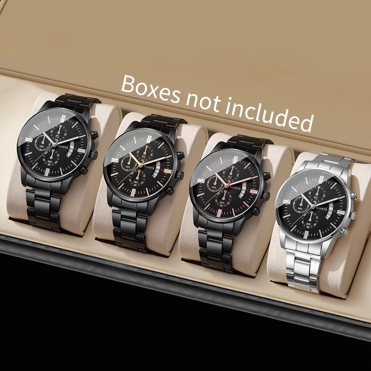 3/4 Uds. Conjunto de relojes de negocios a la moda para hombre, reloj de cuarzo con calendario de lujo para hombre, reloj Montre Homme (sin caja)