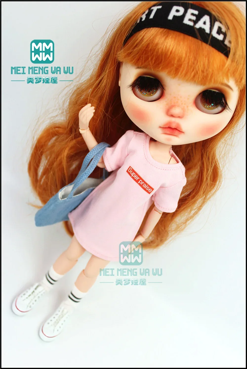 Past op 28 cm Blyth poppenkleertjes Mode lang T-shirt Azone OB22 OB24 popaccessoires