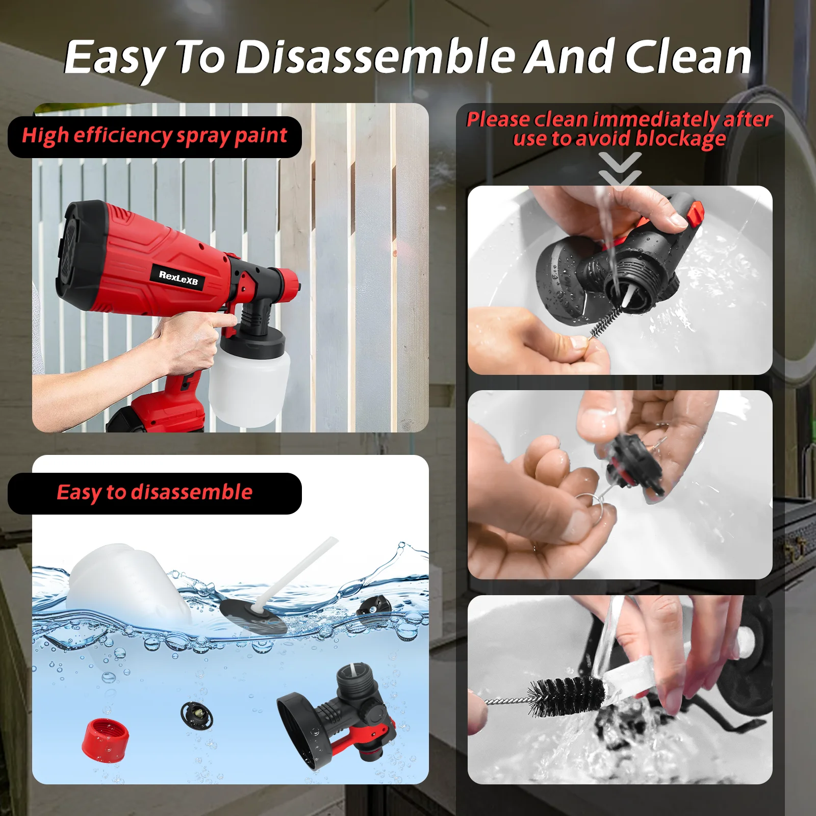 ミルウォーキー用コードレスハンドヘルド電気ペイントスプレーガン,200W,18vバッテリー,hvlp,3つの銅ノズル,バッテリーなし