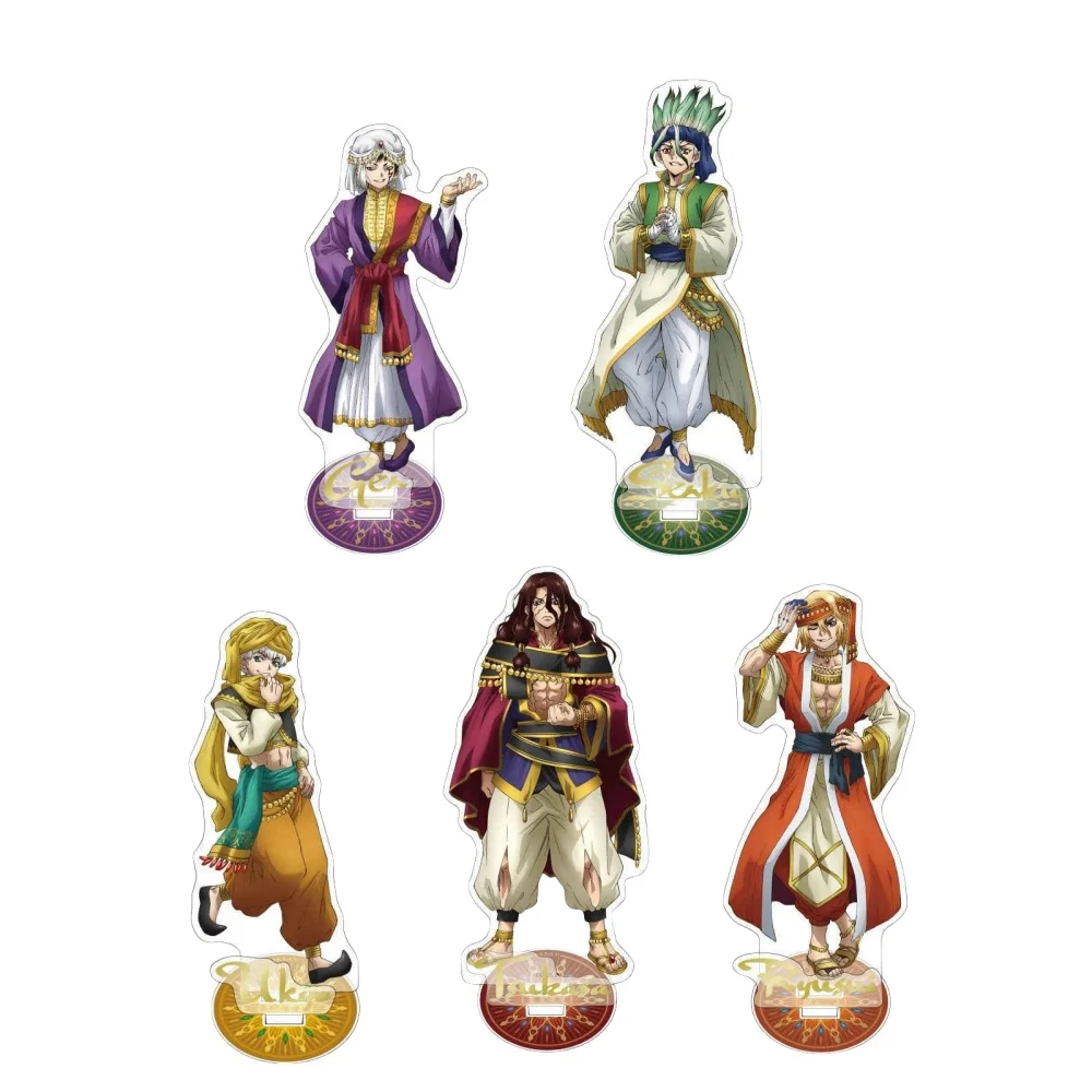 Anime Peripheral Store Dr.Stone Senku Ishigami Ryusui Nanami Chrome Acrylic Stand Desktop Decor Fans Charm Gifts About 15cm