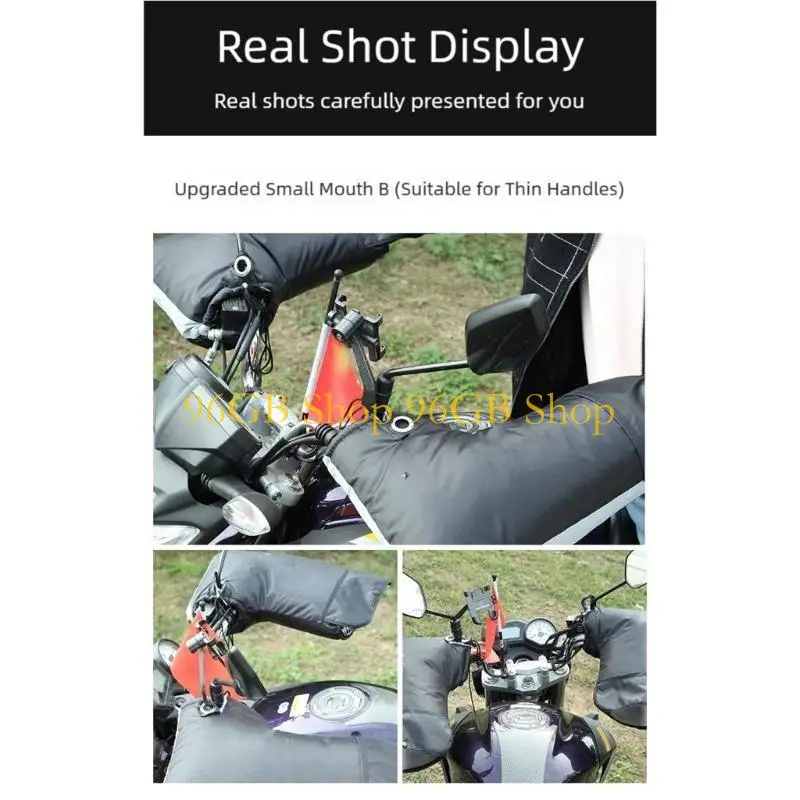 96GB Waterproof Motorcycle Handlebar Covers Thermal Windproof Riding Gear For Winter