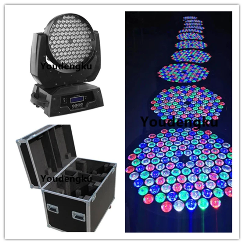 2 قطعة مع flycase led معدات ديسكو نادي المسرح dmx led ضوء متحرك برأس 108*3 واط led rgbw ضوء غسيل الرأس المتحرك