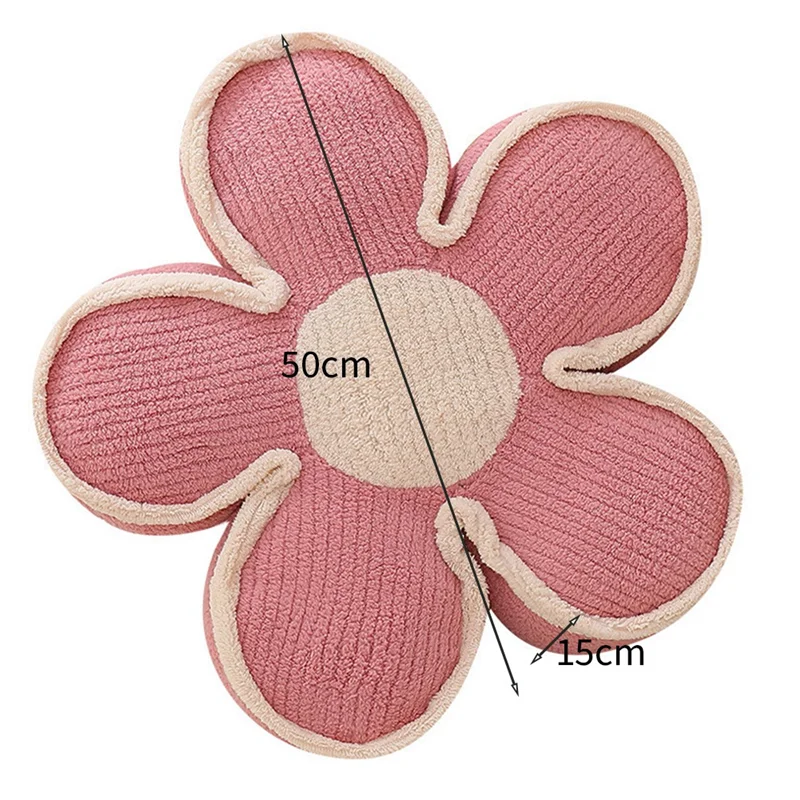 M02K-花枕花の形のスローピロー美的フロアクッションかわいいシートクッション装飾枕ベッドソファ用ピンク