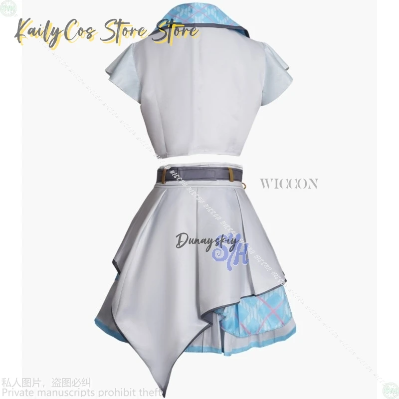 المزيد من القفز الذكرى الثالثة فريق موحدة تأثيري أنيمي لعبة مشروع Sekai Momoi Airi زي الأزرق Kawaii فستان قصير كوس