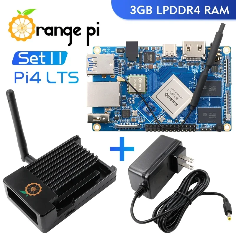

Orange Pi 4 LTS 3G+Metal Shell (Antenna)+DC 5V4A Power Supply, RK3399-T Mini PC Computer Tablet, Run Android,Ubuntu,Debian OS