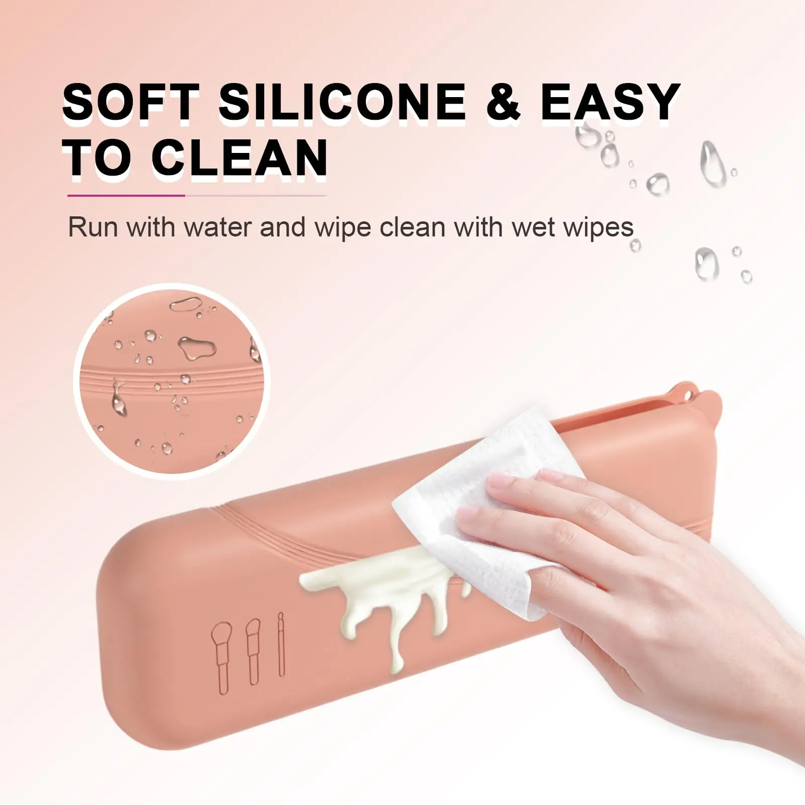 سيليكون فرش التجميل حقيبة السفر فرشاة للمكياج حامل ماكياج الإسفنج حالة المحمولة الجمال ماكياج المنظم فرشاة للمكياج الحقيبة