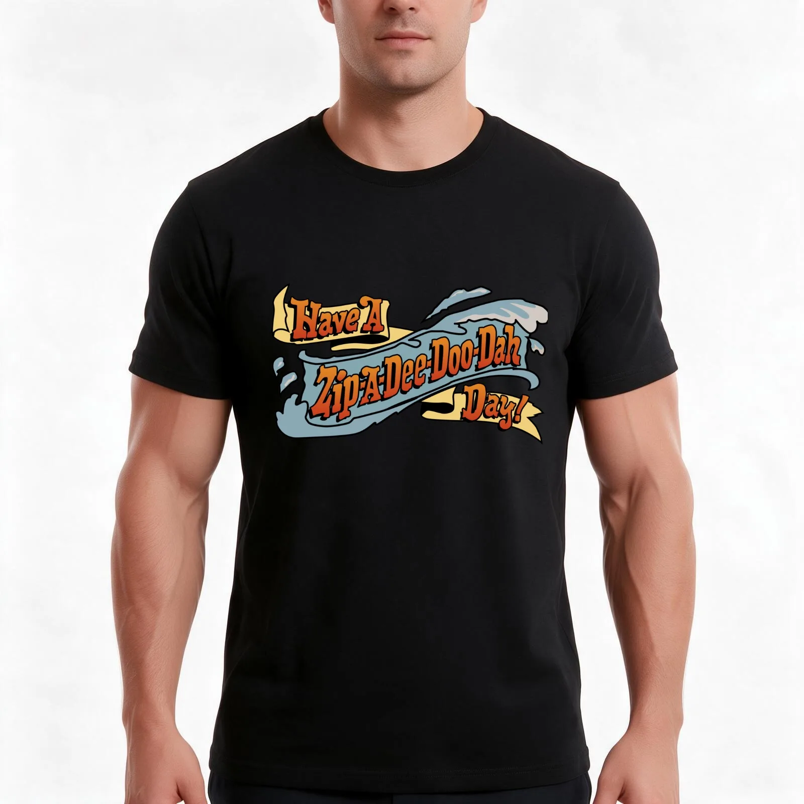 Zip-A-Dee-Doo-Dah T-Shirt, Summer Casual Cotton Tee, Oversized Streetwear Tops, Vintage Graphic Print, Loose Fit Short Sleeve