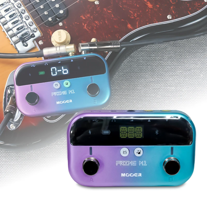 معالج MOOER متعدد التأثيرات بدواسة تأثير الجيتار الكهربائي مع 128 نماذج تأثير الجيتار OTG USB تسجيل مخرج سماعة الرأس