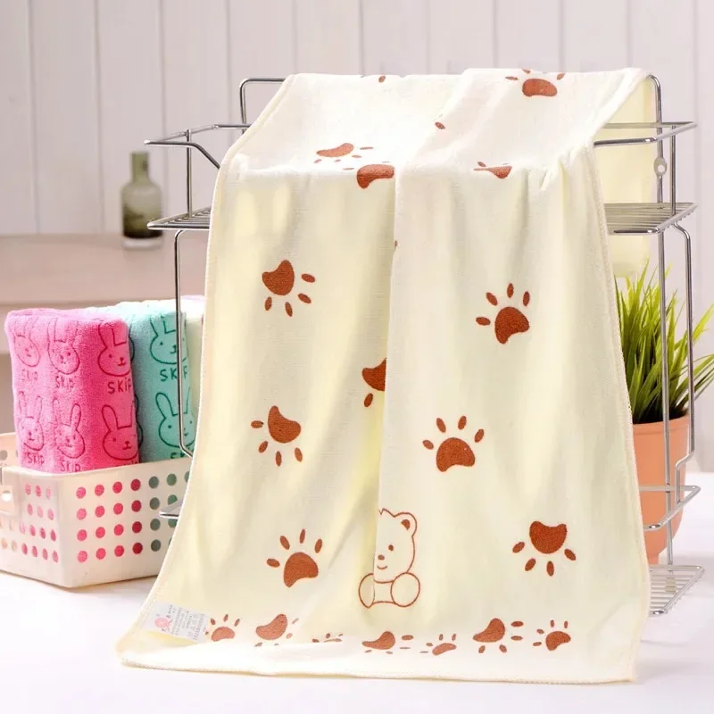 Soft Lovely Cartoon 35*75cm Pets Dog Cat Puppy Super Absorbent Towel Dry Hair Super Large