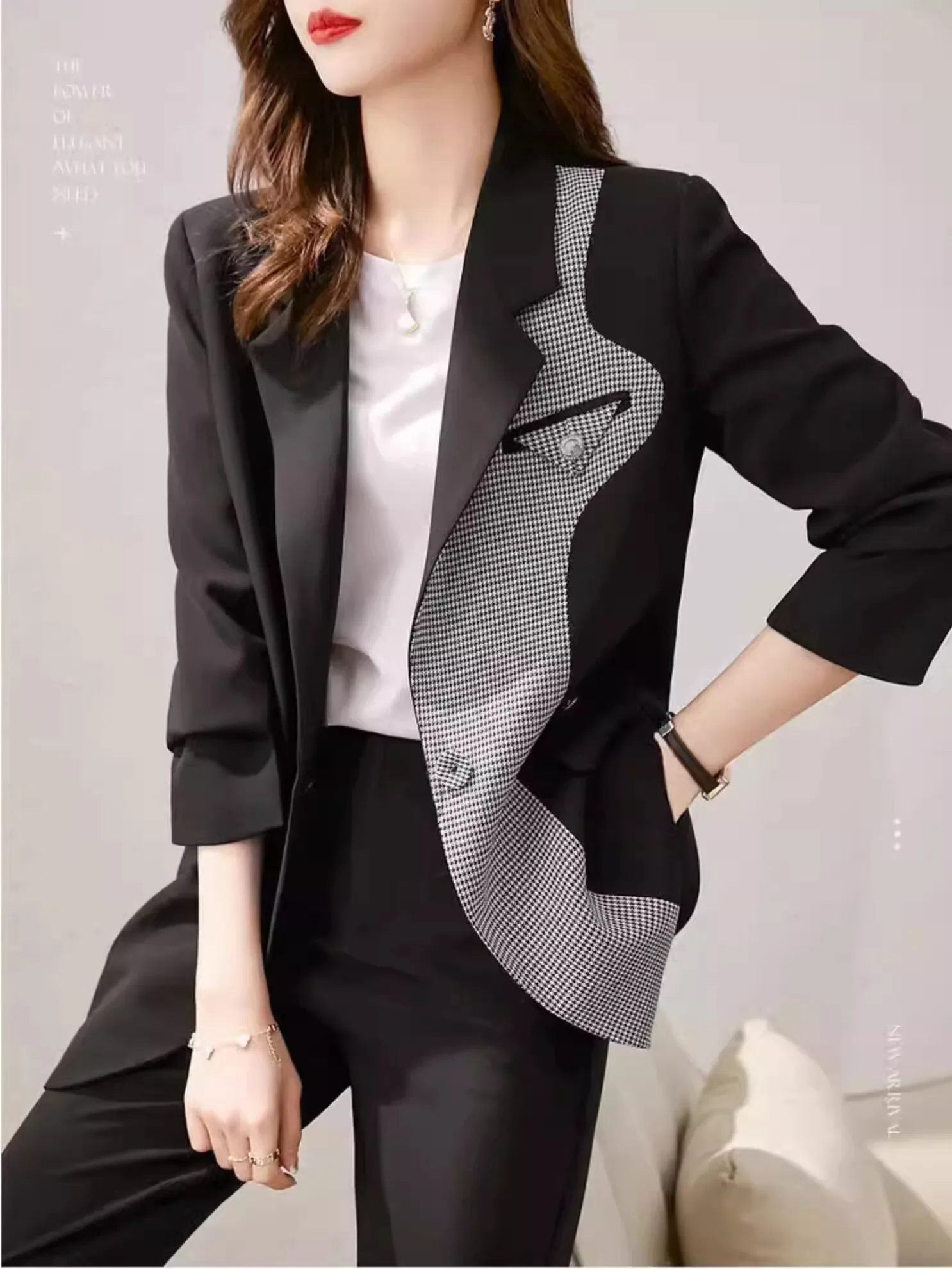 

Women Black Gothic Blazer Coat Fashion Vintage 90s Aesthetic Streetwear Harajuku Long Sleeve Suit Jacket Outerwear Top Clothing