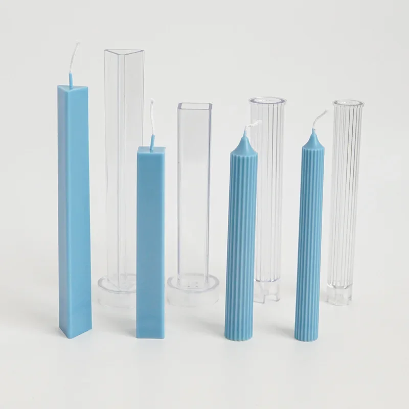 Triangular Square Long Pole Candle Mold DIY Handmade Aromatherapy Candle Making Tool Acrylic Plastic Mould Kit Home Decor