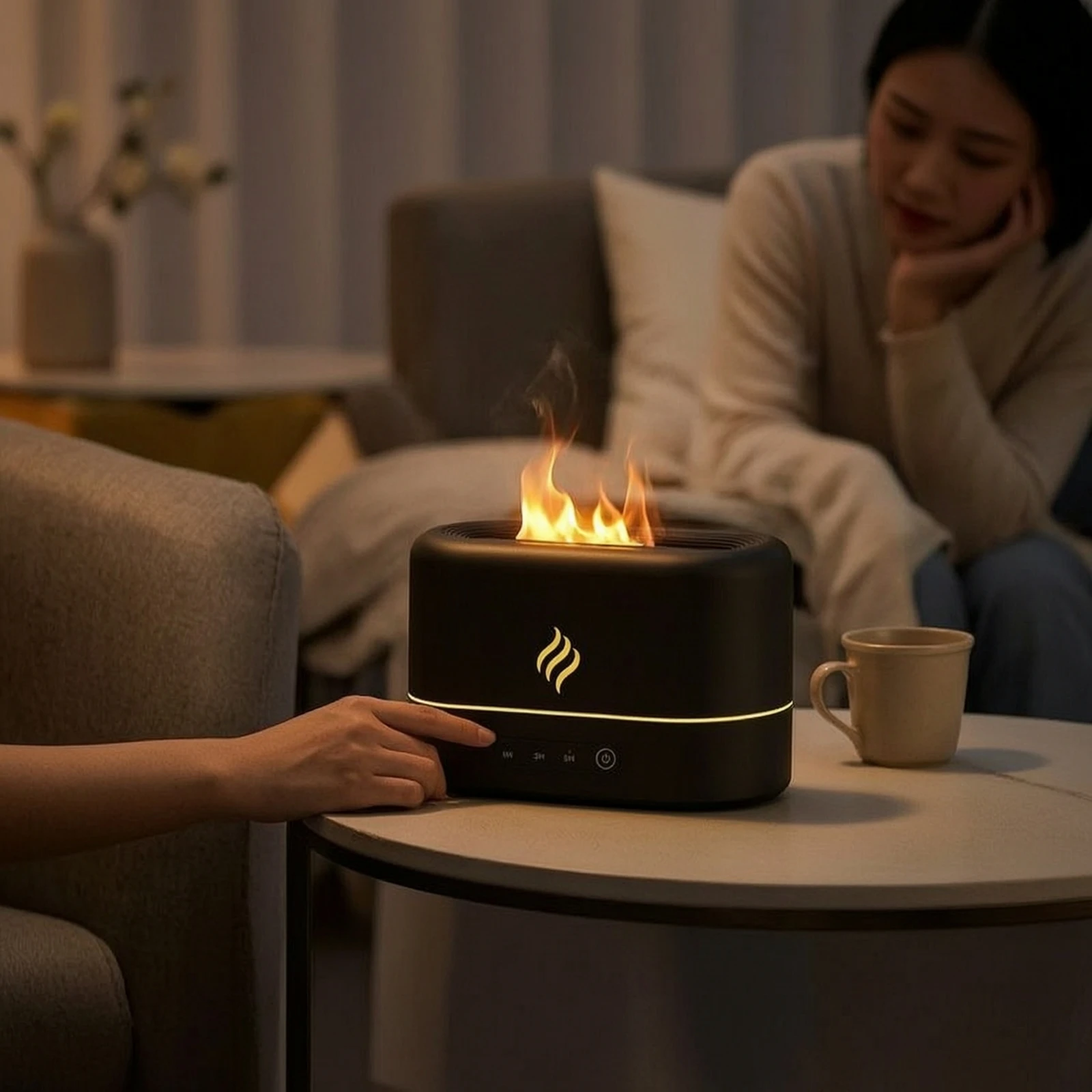 USB Aroma Dispenser Compact Dispenser with Light Tabletop Humidifier LED Humidifier with USB Cord Portable for Desk, Bedroom