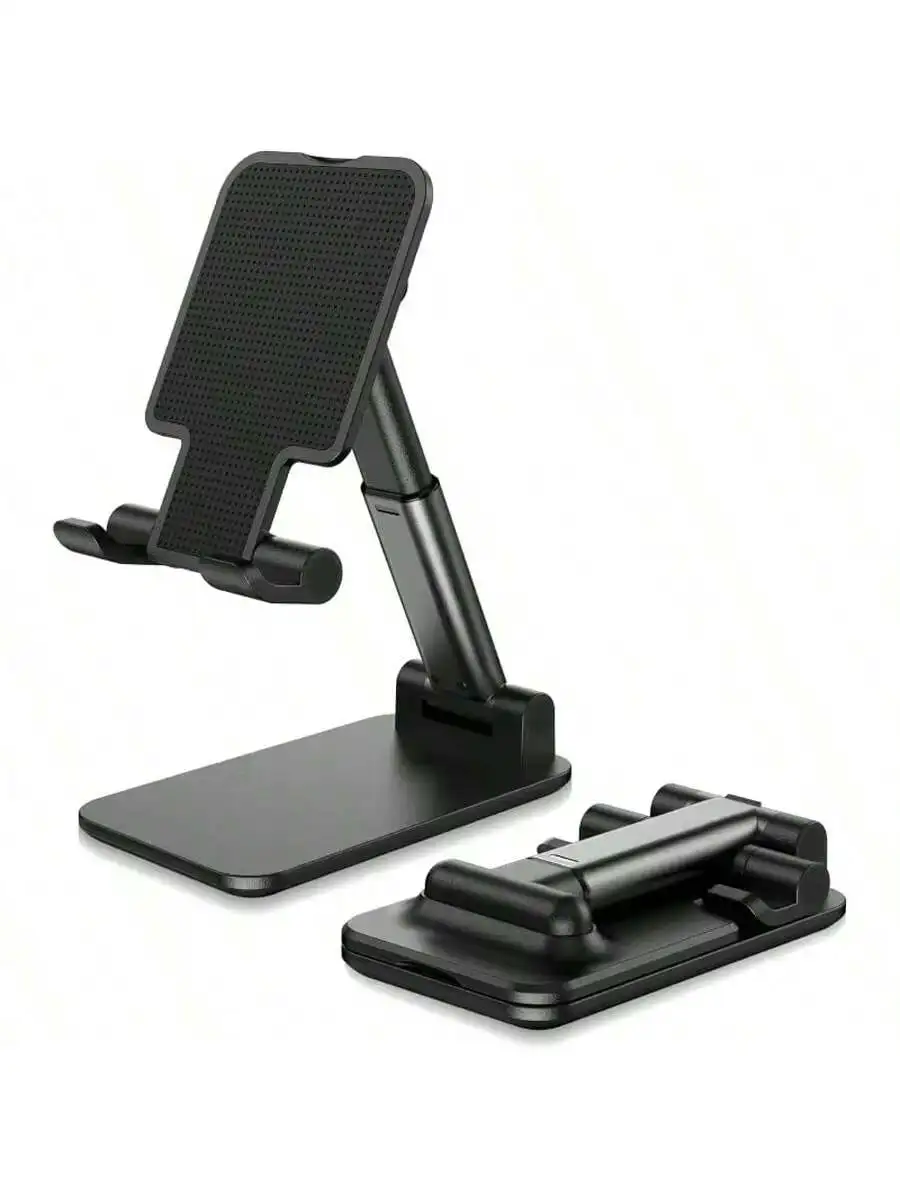 

Minimalist Telescopic Folding Phone and Tablet Stand. Silver Metal Phone and Tablet Stand. Dual-angle Adjustment Folding Design. Silicone Pad for Stable Support. Portable Storage That Doesn't Take Up Space. Desktop Video Conferencing Tool for Watching TV