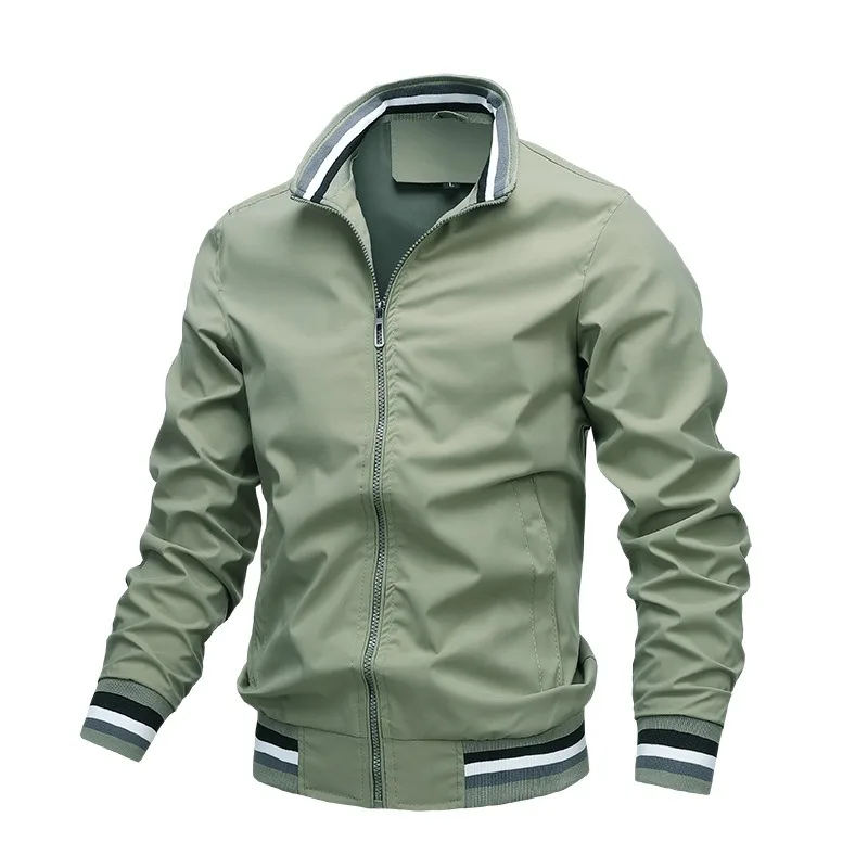 Autumn and Winter Men's Stand Collar Casual Zipper Jacket Outdoor Sports Coat Windbreaker Jacket for Men Waterproof Jacket