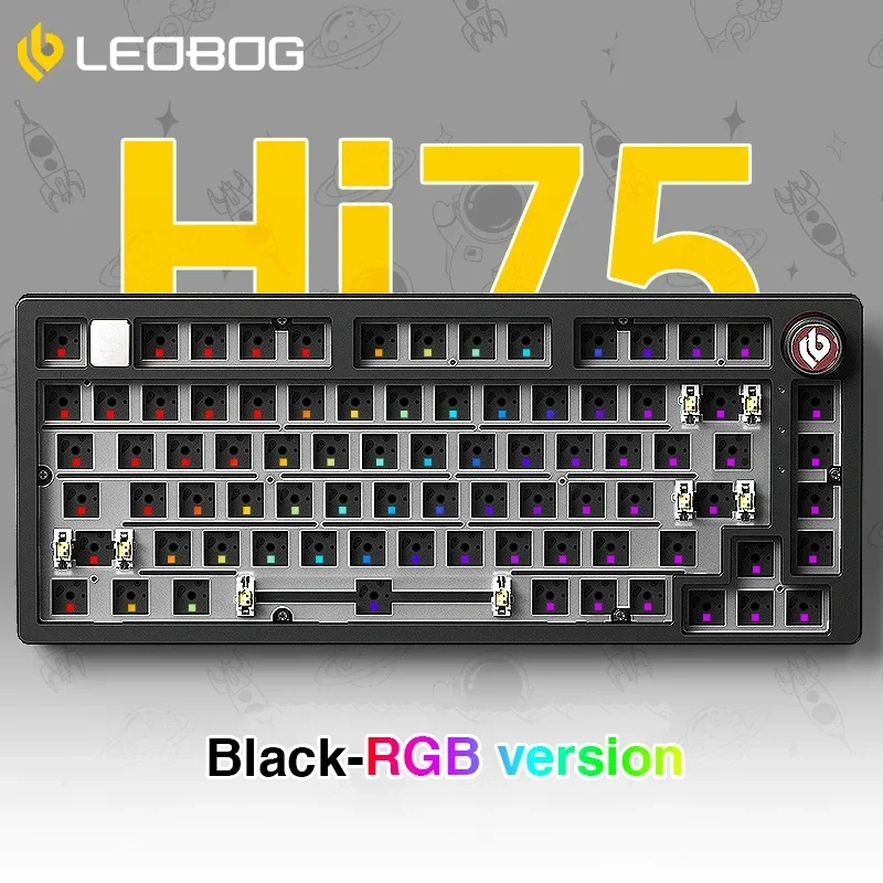 LEOBOG Hi75 Hot-swap 81 Keys Mechanical Keyboard Kit Barebone RGB Backlit Keyboard Gasket Customize Aluminium Alloy Keyboard Kit